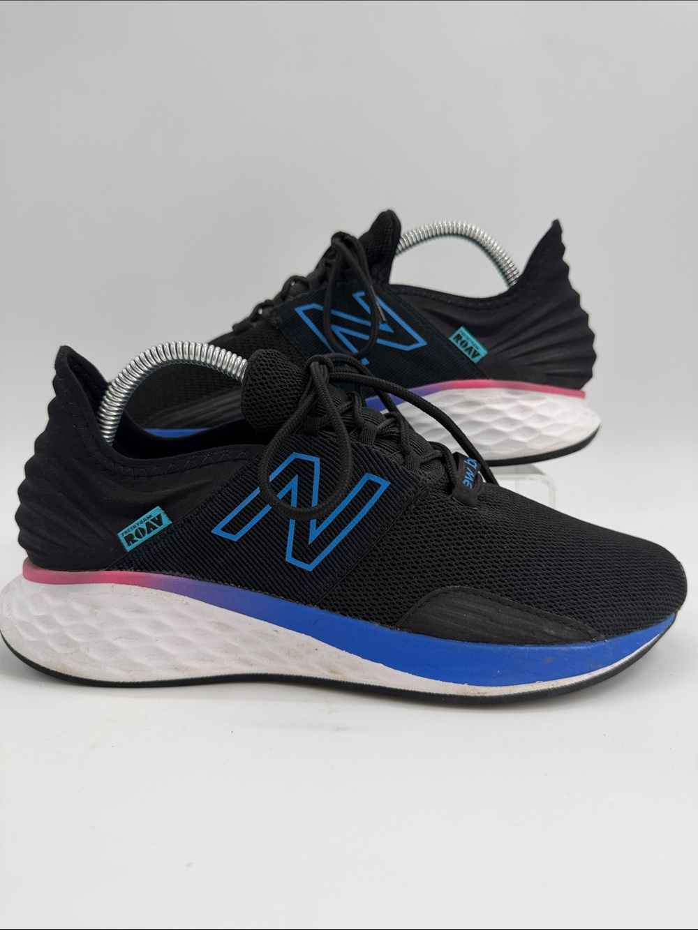 New Balance Fresh Foam Roav Sneakers Shoes Black Serene Blue Orange Women's 9.0